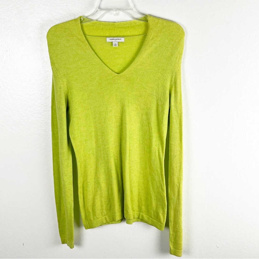 BANANA REPUBLIC Factory Cashmere Wool Blend Long Sleeves V-Neck Sweater Small